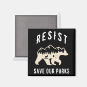 Resist Rette unsere Parks Alt US Nationalparkbären Magnet (Vorderseite/Rückseite)