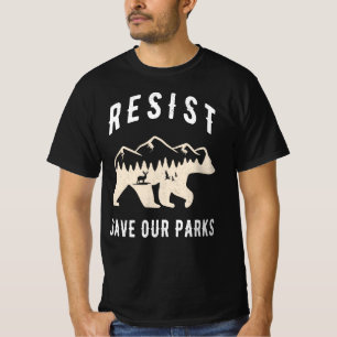 Resist Rette unsere Parks Alt US Nationalparkbären T-Shirt