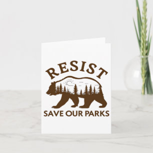 Resist Rette unseren Parkbärenaufkleber Karte