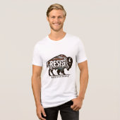 Resist Rettete unsere Parks kühne Bison Conservati Tri-Blend Shirt (Vorderseite voll)