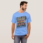 Resist Roar Unite Activist Typografy Design Retro T-Shirt (Vorne ganz)