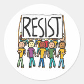 Resist Runder Aufkleber (Vorderseite)