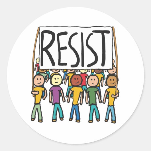 Resist Runder Aufkleber (Vorderseite)