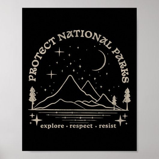 Resist schützen unsere Nationalparks Grafik Anti-T Poster (Vorne)