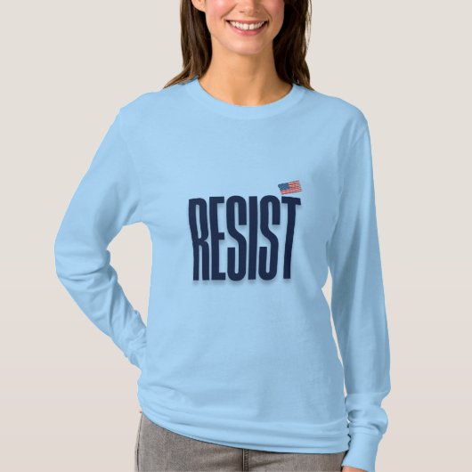 RESIST Small American Flag - Protest-Erklärung T-Shirt (Vorderseite)