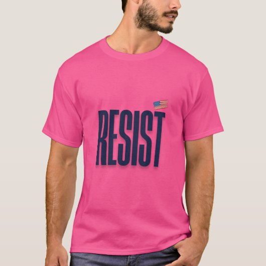 RESIST Small American Flag - Protest-Erklärung T-Shirt (Vorderseite)