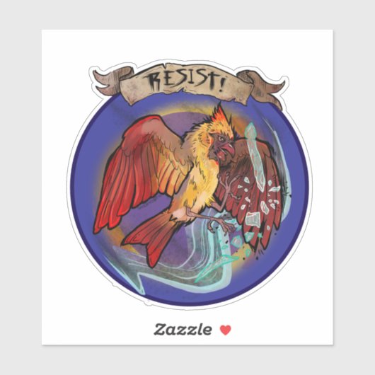 Resist State Bird Cardinal  Aufkleber (Blatt)