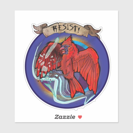 Resist State Bird Cardinal  Aufkleber (Blatt)