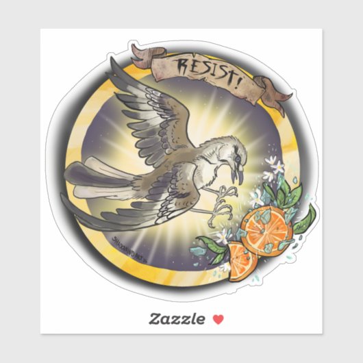 Resist State Bird Florida Mockingbird Aufkleber (Blatt)