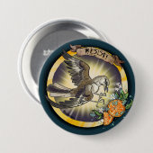Resist State Bird Florida Mockingbird Button (Vorne & Hinten)