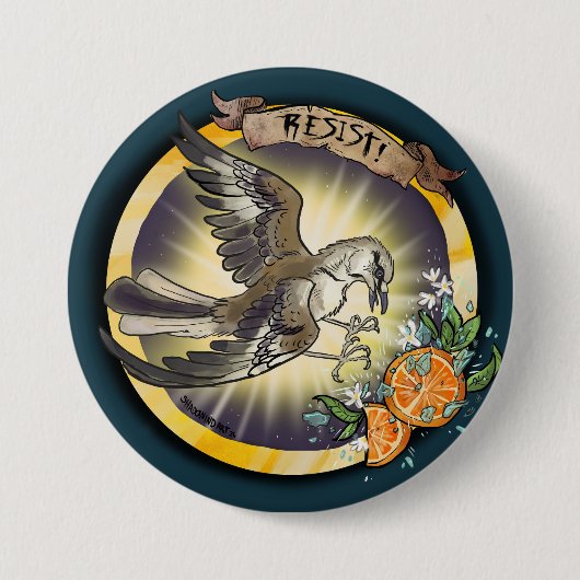Resist State Bird Florida Mockingbird Button (Vorderseite)