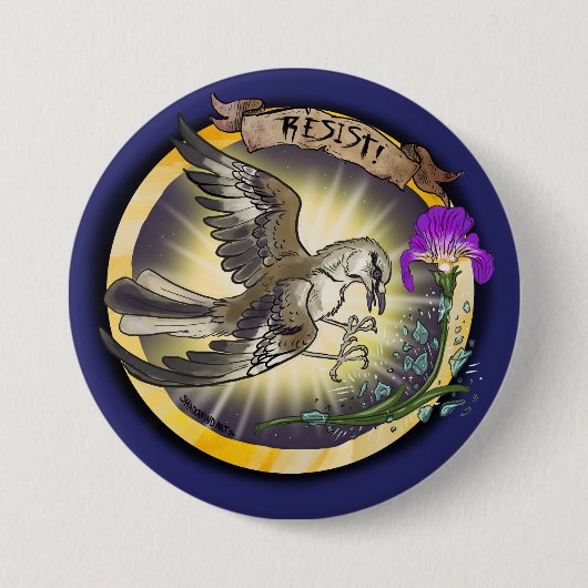 Resist State Bird Tennessee Mockingbird Button (Vorderseite)