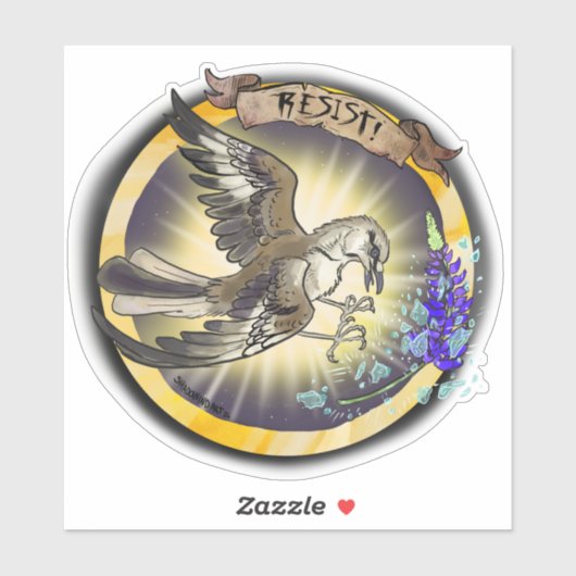 Resist State Bird Texas Mockingbird Aufkleber (Blatt)