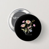 Resist subtile Anti Trump Blumenprotest Button (Vorne & Hinten)