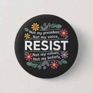 Resist subtile Anti Trump Blumenprotest Button
