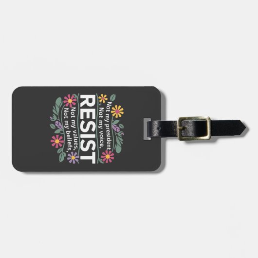 Resist subtile Anti Trump Blumenprotest Gepäckanhänger (Vorderseite horizontal)