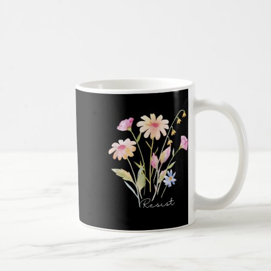 Resist subtile Anti Trump Blumenprotest Kaffeetasse (Rechts)