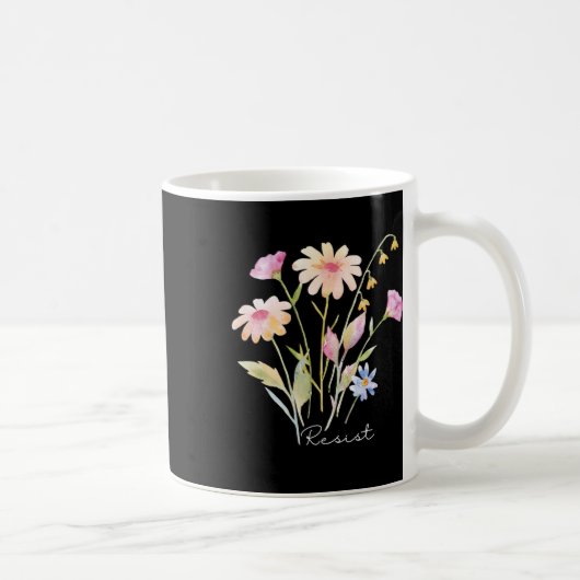 Resist subtile Anti Trump Blumenprotest Kaffeetasse (Rechts)