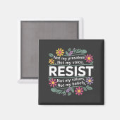 Resist subtile Anti Trump Blumenprotest Magnet (Vorderseite/Rückseite)