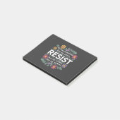 Resist subtile Anti Trump Blumenprotest Post-it Klebezettel (angewinkelt)