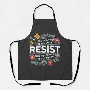 Resist subtile Anti Trump Blumenprotest Schürze