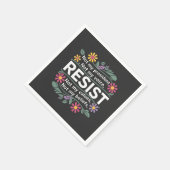 Resist subtile Anti Trump Blumenprotest Serviette (Ecke)