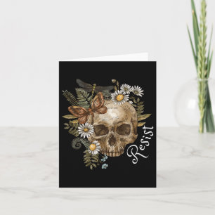 Resist Subtle Anti Trump Schädel Bloral botanisch Karte