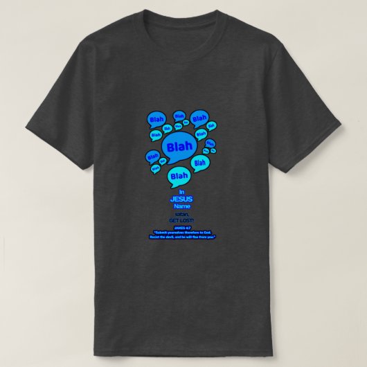 Resist the devil - Blue Logo  T-Shirt (Design vorne)