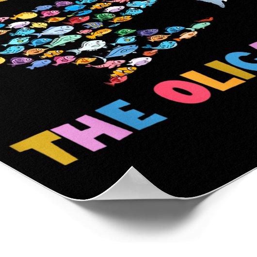 Resist The Oligarchy Funny Fish Anti Trump Poster (Ecke)