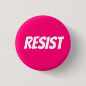 "Resist" weiß, rosa, magenta, fuchsia-Taste Button (Vorderseite)