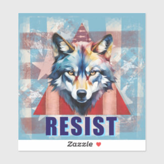 Resist Wolf Political Aufkleber