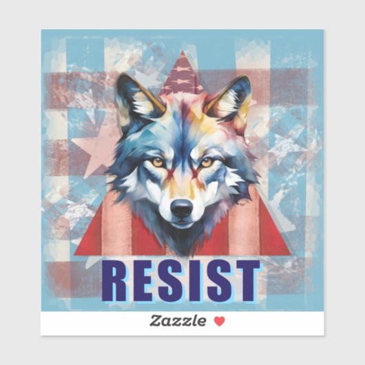 Resist Wolf Political Aufkleber (Blatt)