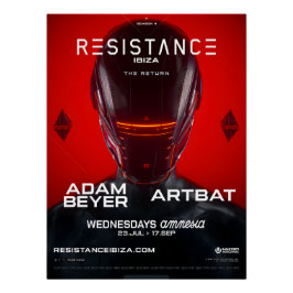 RESISTANCE - Amnesia - Club Poster