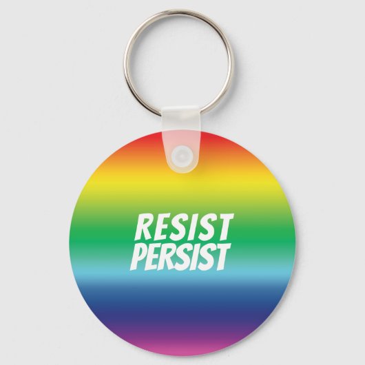 "resistent / persist" Pride lgbtq Regenbogenfarben Schlüsselanhänger (Vorderseite)