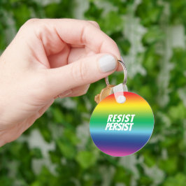 "resistent / persist" Pride lgbtq Regenbogenfarben Schlüsselanhänger