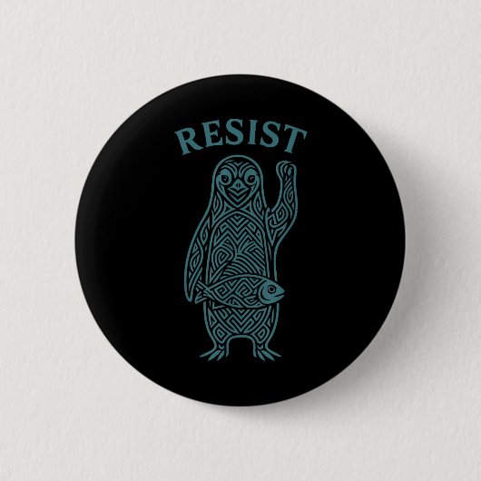 Resistent Pinguine Activism Grafik, die wir mit Pe Button (Vorderseite)