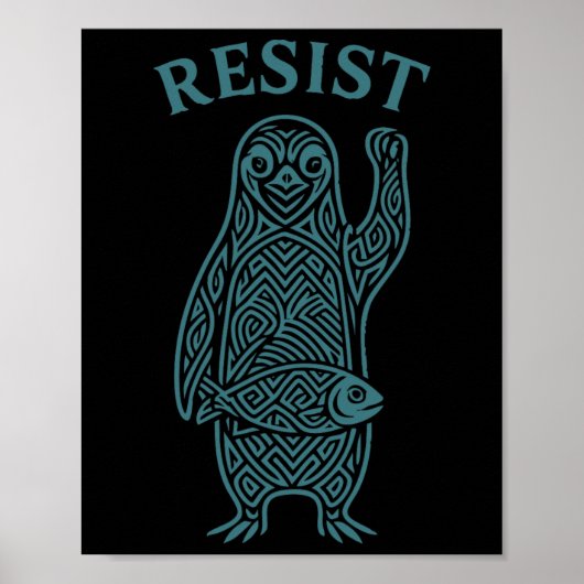 Resistent Pinguine Activism Grafik, die wir mit Pe Poster (Vorne)