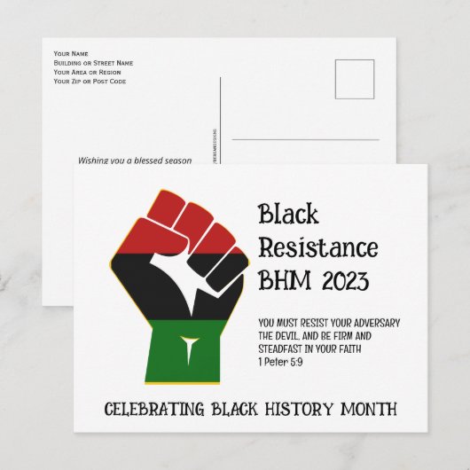 Resistenz BLACK HISTORY MONAT Postkarte (Vorne/Hinten)
