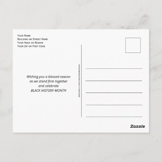 Resistenz BLACK HISTORY MONAT Postkarte (Rückseite)