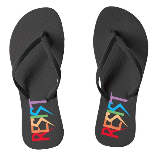 Resistenz in Regenbogenfarben Flip Flops Badesandalen (Fußbett)