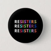 RESISTER Anti-autoritärer Regenbogen Button (Vorderseite)