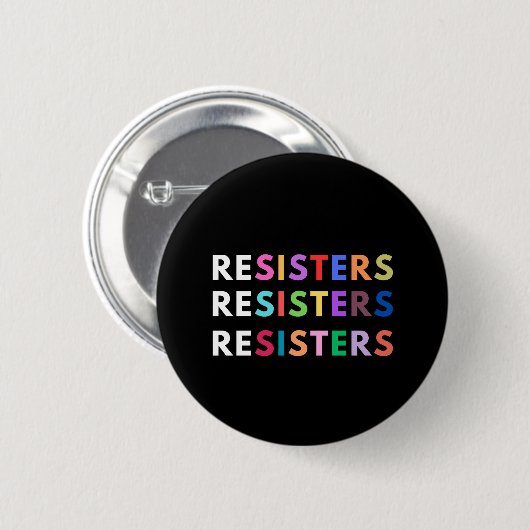 RESISTER Anti-autoritärer Regenbogen Button (Vorne & Hinten)