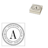 (RESIZIERT) Elegante Monogramm-Rücksendeadresse Se Gummistempel (Stempel)