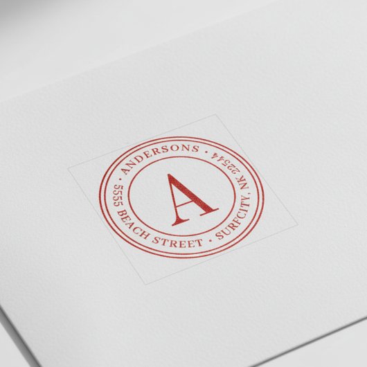 (RESIZIERT) Elegante Monogramm-Rücksendeadresse Se Permastempel