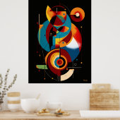 Resonant Axis – Minimal Geometric Constructivism Poster (Küche)