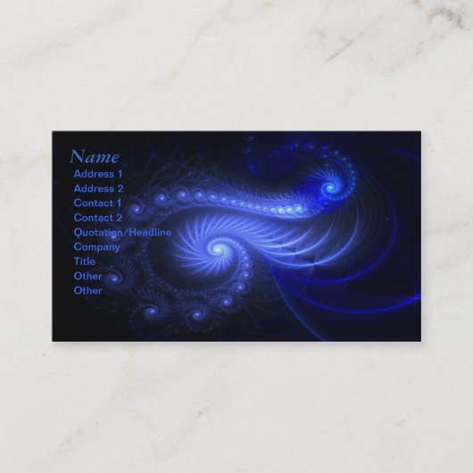 Resonanzspirale - Fraktal-Kunst - Geschäfts-Karte Visitenkarte (Vorderseite)
