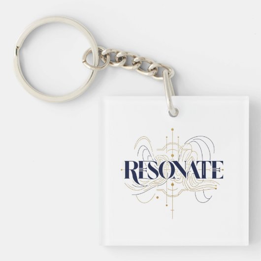 Resonate Abstract Line Art Acrylic Keychain Schlüsselanhänger (Vorderseite)