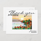 Resort, Küste, Segelboote Postkarte (Vorne/Hinten)