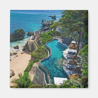 Resort View Bali Magnetic Button Magnet