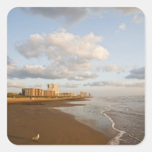 Resorthotels in South Padre Island, Texas, USA, Quadratischer Aufkleber